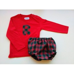 Camiseta y Culotte Escocés Rojo